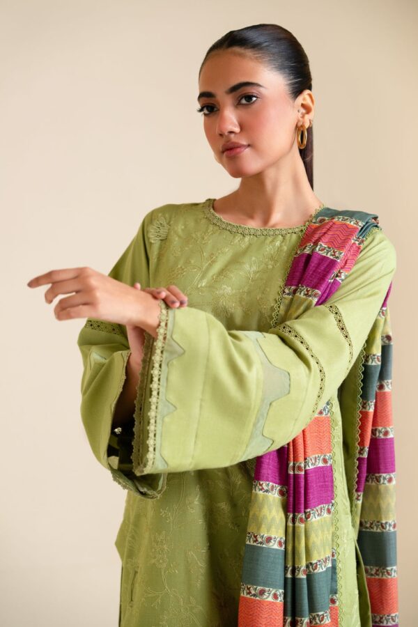 Zarashahjahan — 3pc on Dhanak with printed Pashmina wool shawl - Image 2