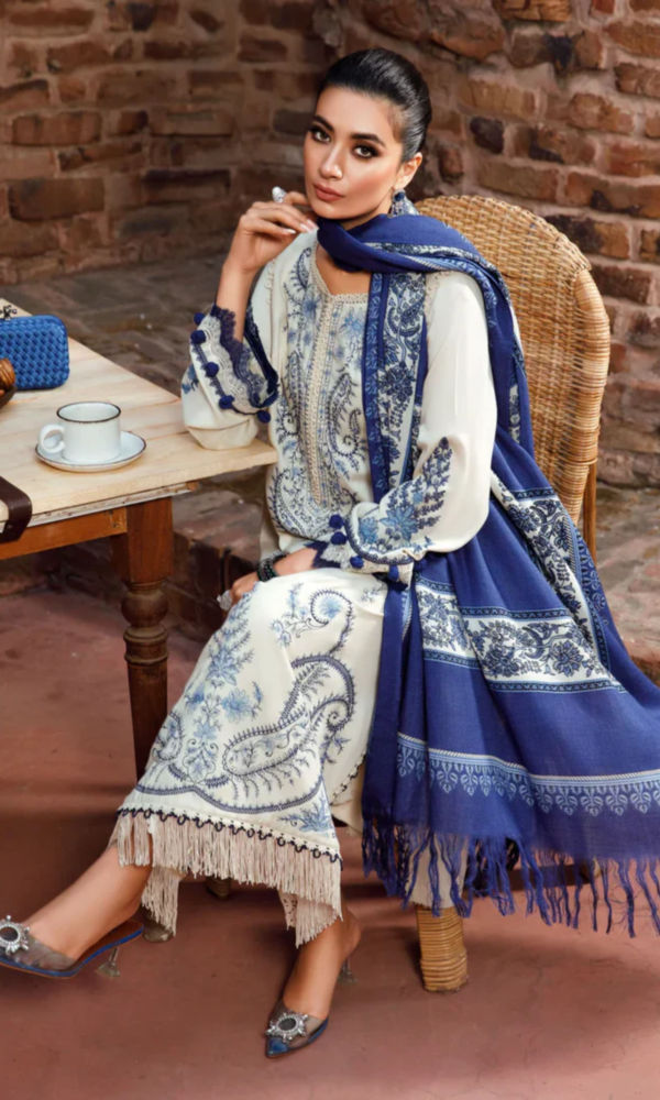 Maria b — 3pc on Dhanak with Pashmina wool shawl - Image 2